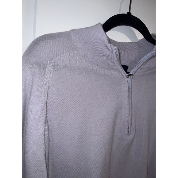Dunning Merino Wool Long Sleeve 1/4 Zip Pullover Sweater Light Purple Men's L - Picture 2 of 8